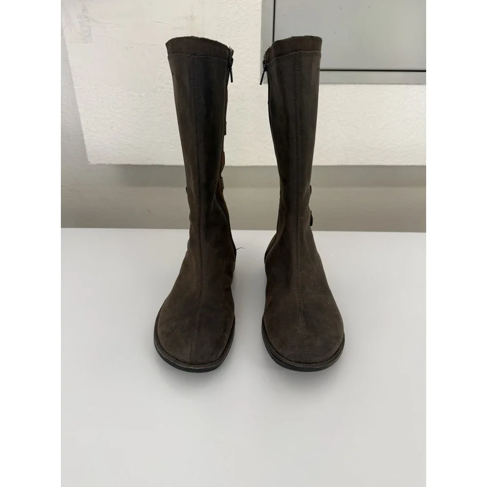 Merrell Espresso Brown Leather Waterproof Tall Boots Women's Size 7.5 Zip J69148